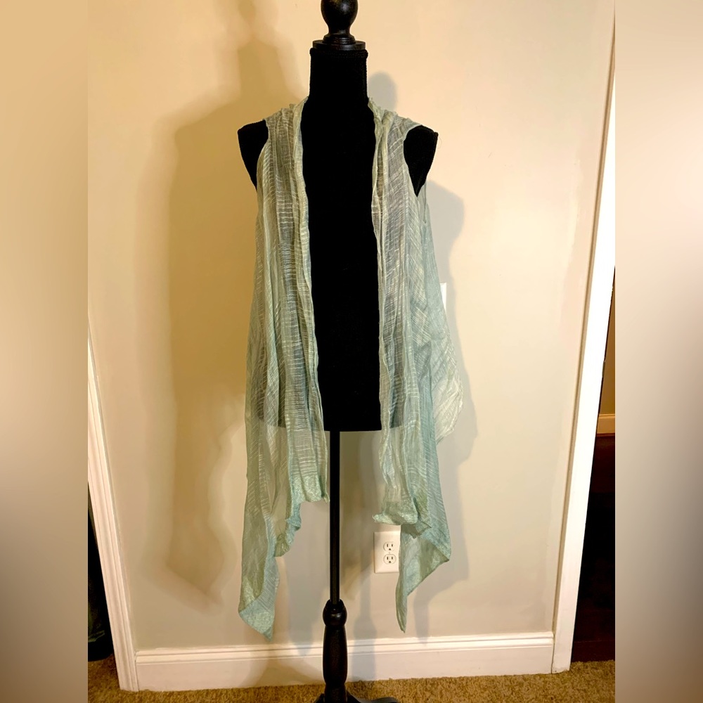 Teal/ Mint Green Linen Shawl Cover